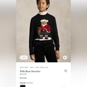 Polo by Ralph Lauren Bear Sweater Boys 10/12 - worn once!